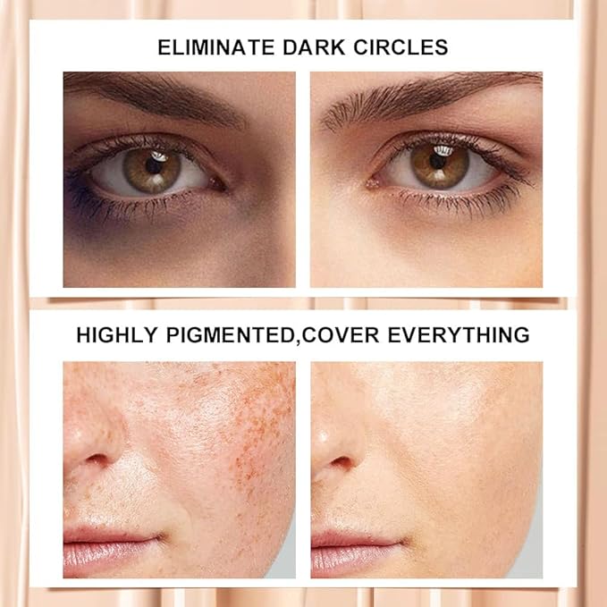 Kaely 2Pcs Hydrating Concealer Wand,Full Coverage Liquid under Eye Concealer,Long Lasting Waterproof Primer Makeup for Dark Circles and Puffiness Trouble Spots Redness,Eye Ring corrector de ojeras 06-VivaGrace Women