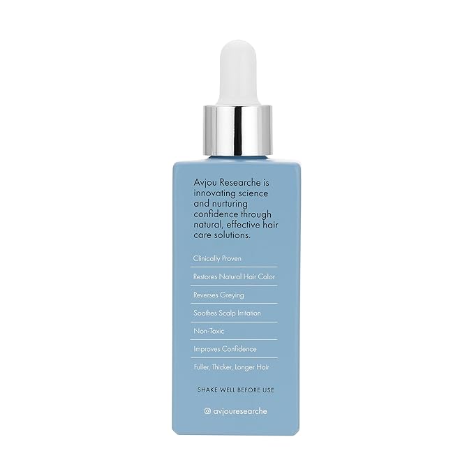 Avjou Researche™ Scalp Serum – Thicker, Fuller-Looking Hair + Targets Visible Signs of Premature Greying – 3 Patented Ingredients – Backed by Cosmetic Science – Oil-Free, All Hair Types, 1.7 oz-VivaGrace Women