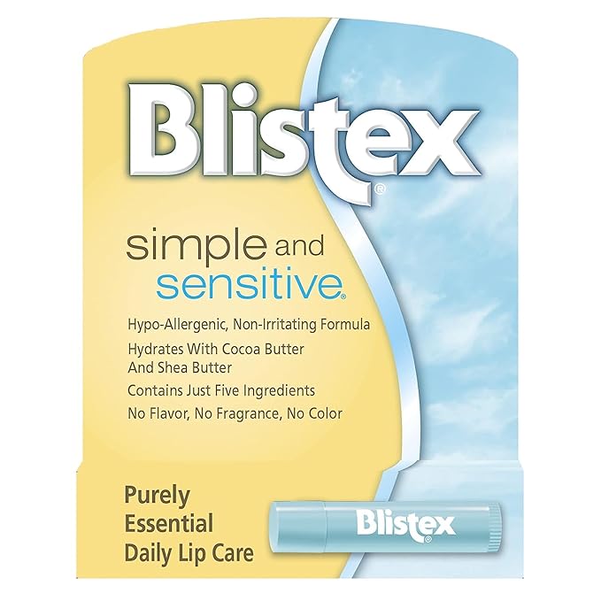 Blistex Simple and Sensitive Hypo-allergenic, Non-irritating Lip Moisturizer, (5-pack)-VivaGrace Women