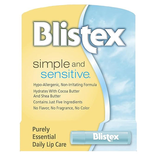 Blistex Simple and Sensitive Hypo-allergenic, Non-irritating Lip Moisturizer, (5-pack)-VivaGrace Women