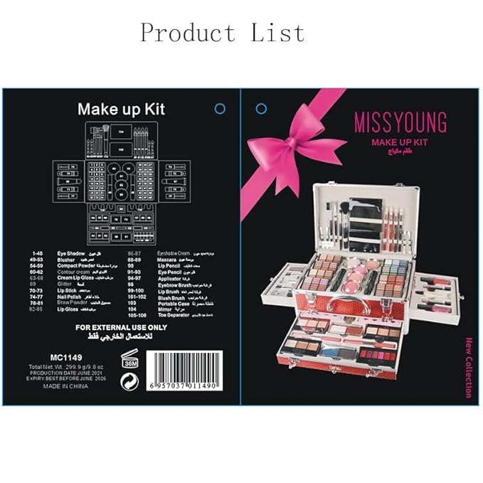 102 Colors Professional make up set, All in one makeup kit for women full kit, Cosmetics teenagers, Makeup palette-VivaGrace Women