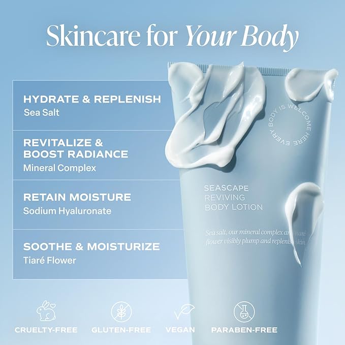 Saltair Body Lotion - 2 Pack Moisturizing Lotion For Dry Skin. Seascape Scented Hydrating Body Cream with Nourishing Moisturizer Formula. Skin Care for Women and Men. 2x 10oz Tubes-VivaGrace Women
