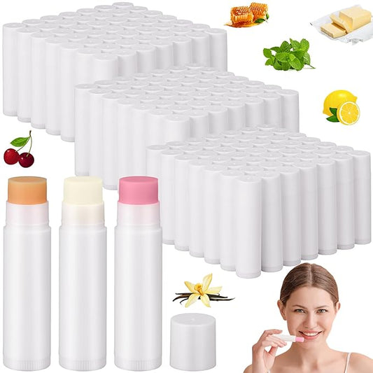 Demissle 300 Pcs Unlabeled Lip Balms Bulk Chapped Stick Blank Mini Lip Balm Gifts Moisturizing Lip Balm Party Favors for Women Homeless Guests Wedding Bridal Shower Baby Shower Favors(Mixed Flavor)-VivaGrace Women