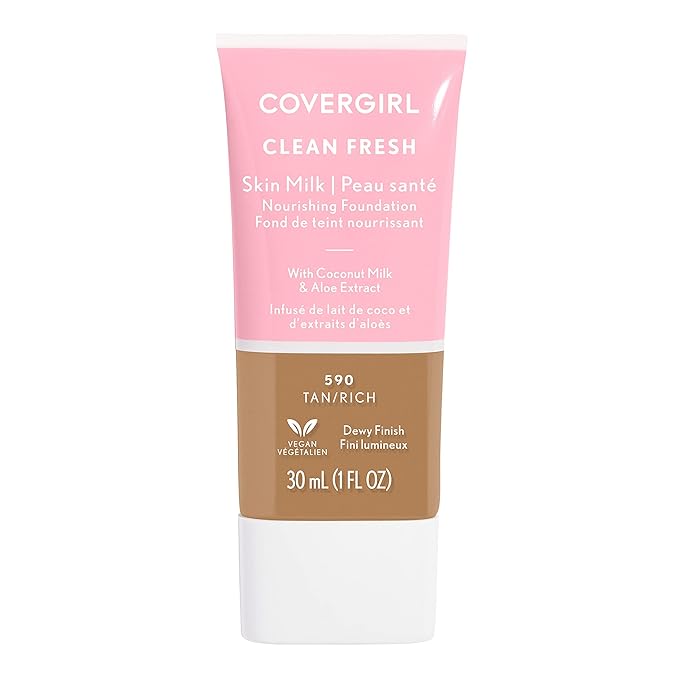 COVERGIRL, Clean Fresh Skin Milk Foundation, Tan/Rich, 1 Count (packaging may vary)-VivaGrace Women