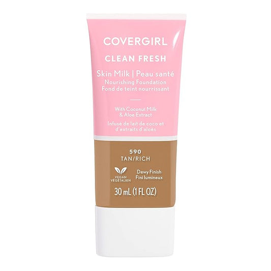 COVERGIRL, Clean Fresh Skin Milk Foundation, Tan/Rich, 1 Count (packaging may vary)-VivaGrace Women