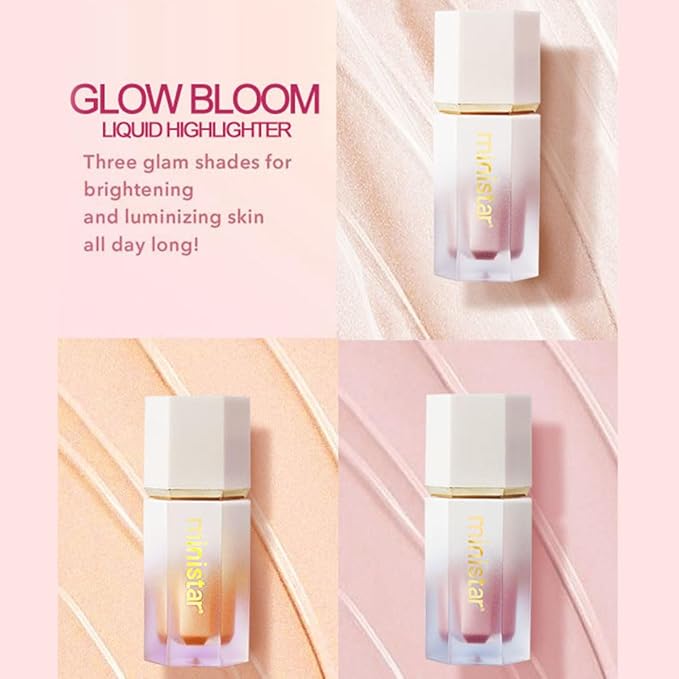 Liquid Highlighter Makeup, Long Lasting Liquid Luminizer for Glowing Skin Waterproof Smooth Glitter Highlight Face Illuminator Cream Contour Stick Body Shimmer Liquid Bronzer(#01 MOONLIGHT)-VivaGrace Women