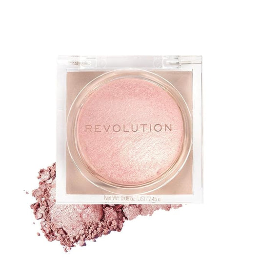 Makeup Revolution Beam Bright Highlighter, All Over Face Glow, Powder To Liquid Formula, 5 Different Shades, Pink Seduction-VivaGrace Women