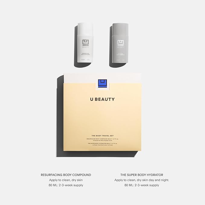 U Beauty Resurfacing Body Compound - Anti-Aging Aha Body Serum and The Super Body Hydrator - Hyaluronic Acid Cream Body Travel Set-VivaGrace Women