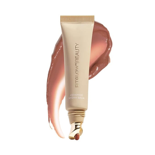 Fitglow Beauty Ceramide Hydra-Balm Lip Gloss | Hydrating Lip Serum with Peptides & Glutathione | Plumping & Anti-Aging Lip Skincare | Dry & Chapped Lip Repair | Vegan & Cruelty-Free | 12g - Spice-VivaGrace Women