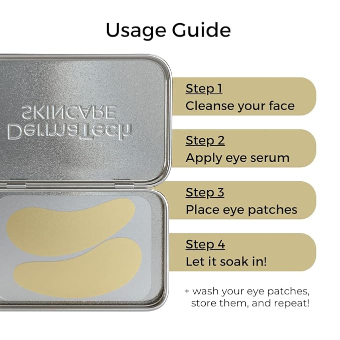 Reusable Under Eye Patches Eco-Friendly Wrinkle Patches with Tin Case | 100% Silicone Reusable Facial Patches | For Puffy Eyes, Dark Circles, Reducing Wrinkles-VivaGrace Women