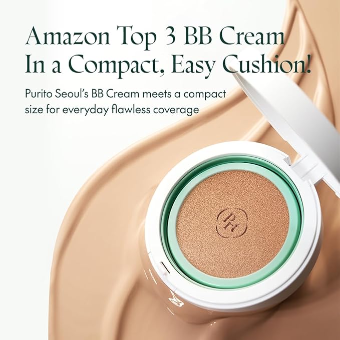 PURITO SEOUL Wonder Releaf Centella BB Cushion #13 Neutral Ivory, Foundation, Korean Centella, Makeup Long Lasting, Flawless Coverage, K-Beauty, 15g, 0.52 fl.oz-VivaGrace Women