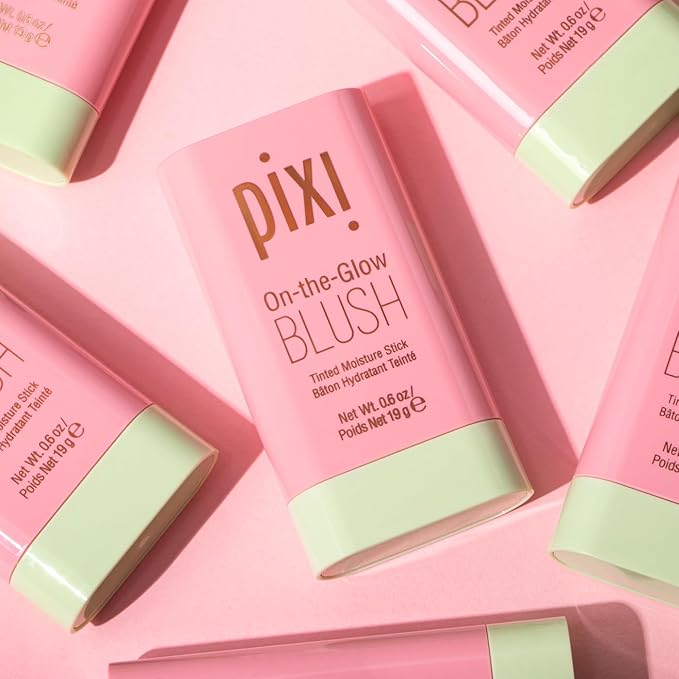 Pixi On-the-Glow Blush - Fleur, Hydrating Tinted Moisture Blush Stick with Ginseng, Aloe Vera & Fruit Extracts, For Cheeks & Lips, 19g / 0.6oz, Paraben-Free-VivaGrace Women