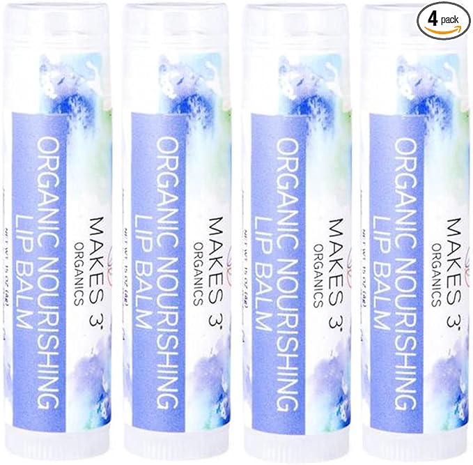 Lip Balm - Organic Natural USDA Certified 100% - Accelerates Healing - Unscented Moisturizing Balm Stick - Prevent Dry Cracked Lips - Hand-Crafted in Santa Barbara, California - 4 Pack Never Run Out-VivaGrace Women