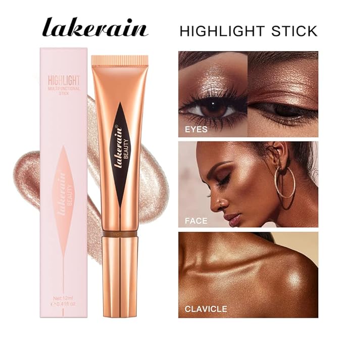 Liquid Highlighter Beauty Stick, Highlighter Makeup, Highlighter Wand,Liquid Beauty Stick With Cushion Applicator For Highlighter, Natural Matte FinIsh Makeup For Women(04#)-VivaGrace Women