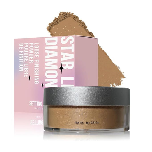 Oil Control Loose Powder Makeup Translucent Setting Powder Shimmer Long Lasting Lightweight Polvo Traslucido Maquillaje Para Mujer Face Powder Makeup - 04 Dark Brown Shimmer-VivaGrace Women
