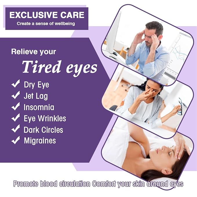 Steam Eye Masks for Dry Eyes, Heated Eye Mask Reduce Puffiness & Dark Circles, Hydrate & Soothe Tired Eyes, Travel Essentials, Business Trip, Party Favors, Lavender 20 Packs-VivaGrace Women