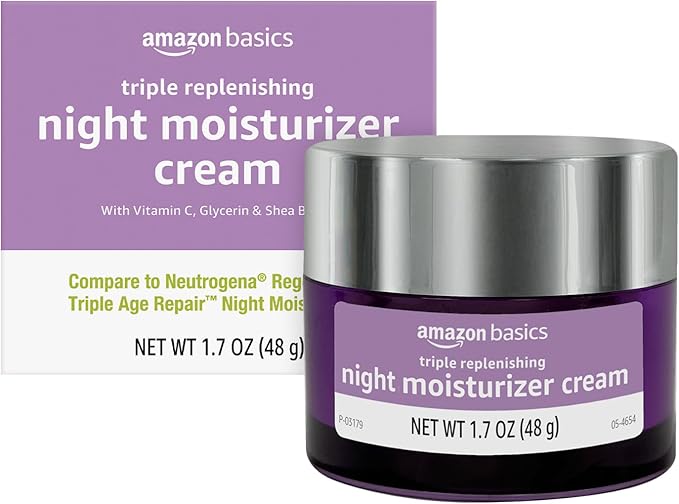 Amazon Basics Triple Replenishing Moisturizer, Night Cream, 1.7 Ounces, 1-Pack-VivaGrace Women