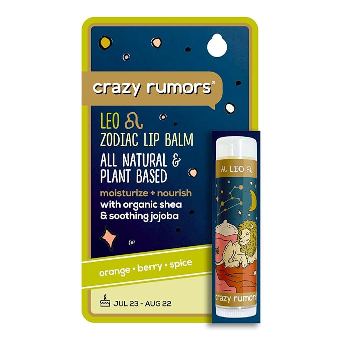 Crazy Rumors Leo Zodiac All Natural, Plant Based Lip Balm to Moisturize and Nourish your Lips - Fire Blend (Sweet Orange, Fresh Berry, Aromatic Spice)-VivaGrace Women