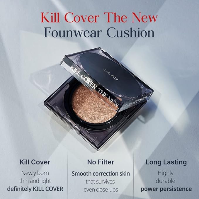 CLIO Kill Cover The New Founwear Cushion Refill Included (15g*2, 2 LINGERIE)-VivaGrace Women