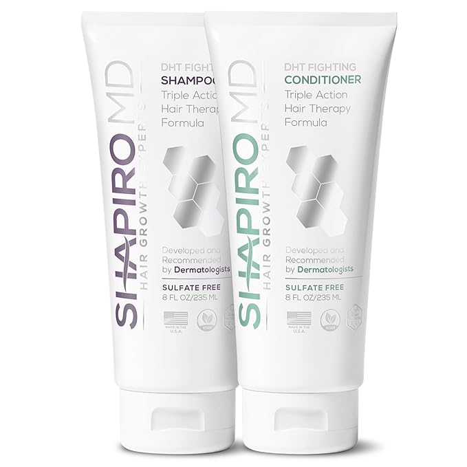 Shapiro MD Hair Growth Experts Hair Loss Shampoo and Conditioner, DHT Fighting Vegan Formula for Thinning Hair Developed by Dermatologists, Experience Healthier, Fuller & Thicker Looking Hair-VivaGrace Women