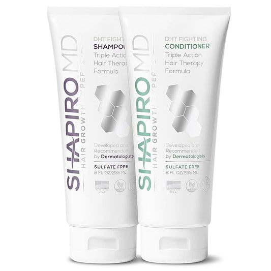 Shapiro MD Hair Growth Experts Hair Loss Shampoo and Conditioner, DHT Fighting Vegan Formula for Thinning Hair Developed by Dermatologists, Experience Healthier, Fuller & Thicker Looking Hair-VivaGrace Women
