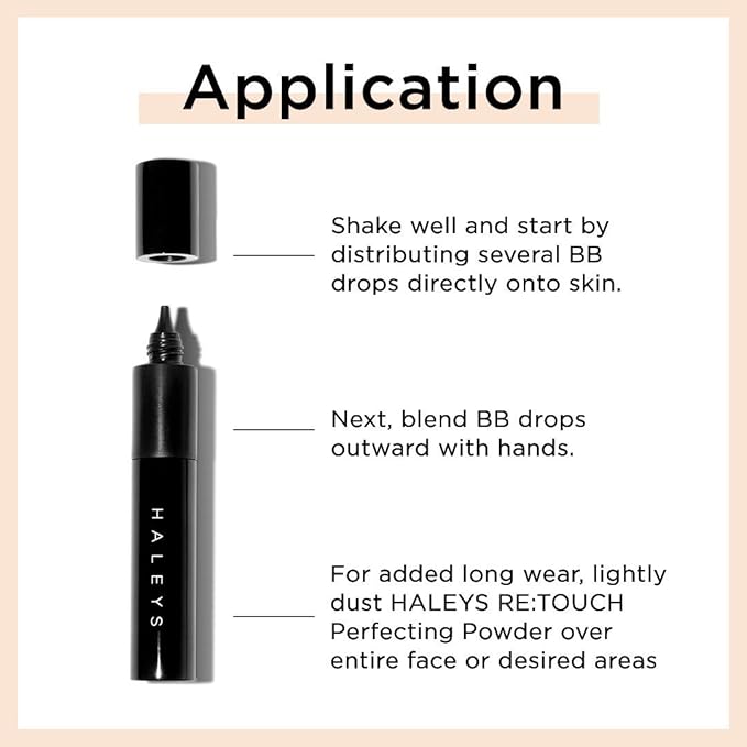 HALEYS RE-Invent BB Drops (Dark Neutral) Vegan, Cruelty-Free Tinted BB Moisturizer Foundation with Marula Face Oil - Hydrate Skin with Sheer Coverage for a Natural, Healthy-Looking Complexion-VivaGrace Women