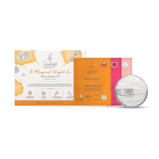 RADIANT Gifting Bundle | BRIGHTENING SHEET MASK | Rosy Toes - Foot Mask Instant Pedciure | Rosy Hands - Hand Mask Instant Manicure| Magic Cleanse™ Eco-friendly Cleansing Tool-VivaGrace Women