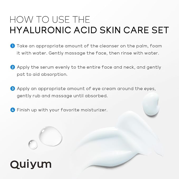 Skin Care Set, Hyaluronic Acid Travel Size Skincare Set W/ Low pH Cleanser, Moisturizer, Serum, Eye Cream, Toiletry Bag, Face Care Set Gift for Women Girls, Hydrating Anti Aging for Dry Skin-VivaGrace Women