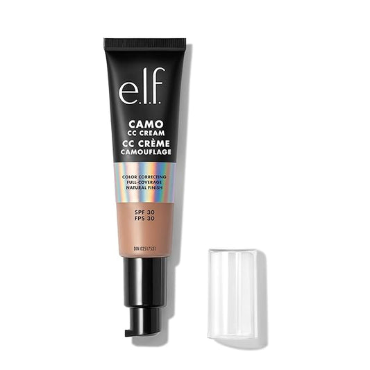e.l.f. Camo CC Cream, SPF 30 Color-Correcting Medium-To-Full Coverage Face Foundation, Delivers An Airbrushed Finish, Vegan & Cruelty-Free, Tan 425 N-VivaGrace Women