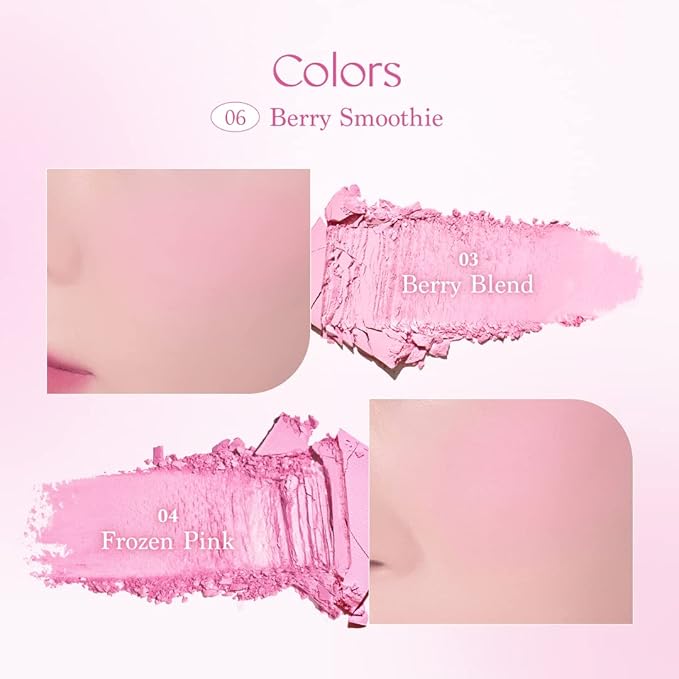 Dasique Blending Mood Cheek #06 Berry Smoothie | 4 Blendable Shades in Lightweight Smooth Powder | Vegan | Pink Blush-VivaGrace Women