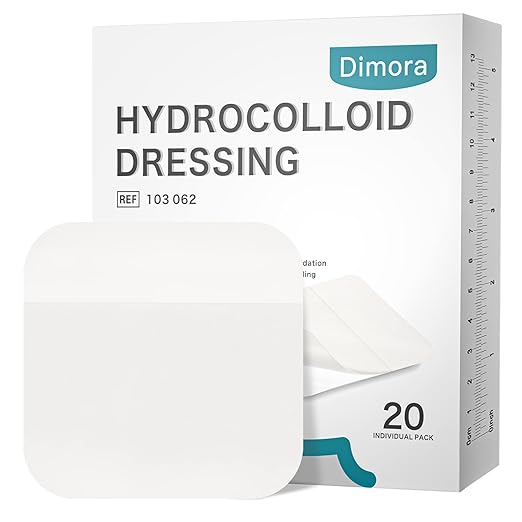 Dimora 20 Pack Hydrocolloid Wound Dressing, Ultra Thin 4" x 4" Large Patch Bandages with Self-Adhesive-VivaGrace Women