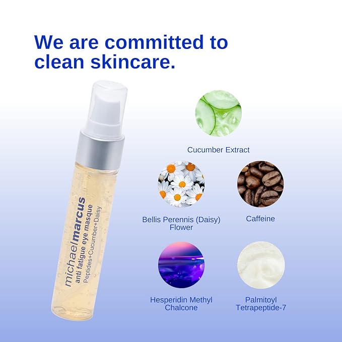 Michael Marcus Anti Fatigue Eye Masque - Intensive Peptide Complex Targeting Under Eye Bag Volume & Darkness - Natural Cruelty-Free -(1oz Bottle)-VivaGrace Women