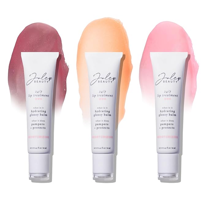 Julep 24/7 Lip Treatment Hydrating Glossy Balm Lip Mask Trio – Barely There, Gotta Glow, Pink and Polished – For Moisturized, Hydrated Lips – Vegan & Cruelty-Free-VivaGrace Women