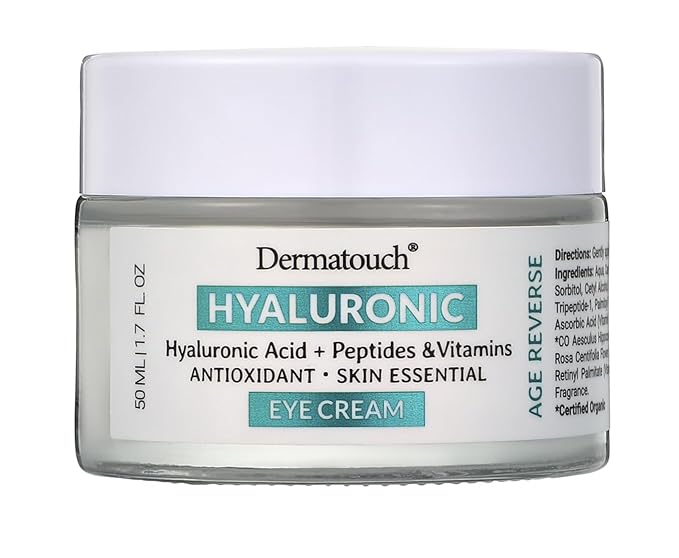 DERMATOUCH Hyaluronic Acid Eye Cream with Peptides & Vitamins, 1.7 fl oz-VivaGrace Women