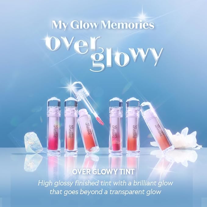 ETUDE Over Glowy Lip Stain Tint #14 Hey Pearl | Non-Sticky Vegan Lip Tint | Moisturized & Long-lasting Lip Gloss | Daily Tint for Dry Lips, Korean Makeup-VivaGrace Women