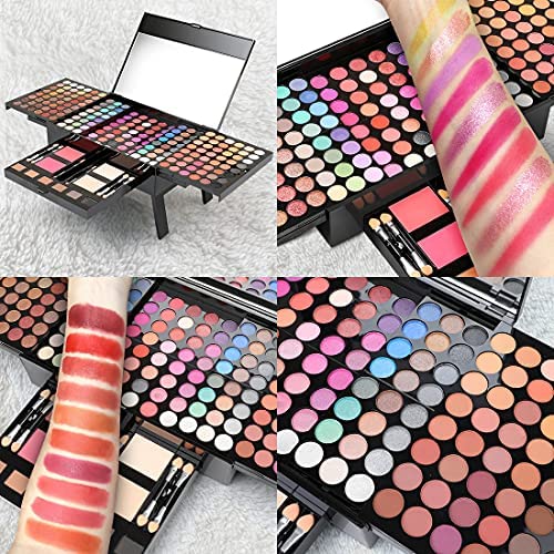 194 Colors Pink Cosmetic Make up Palette Set Kit with Eyeshadow Blusher Eyebrow Powder Face Concealer,All-in-One High Pigment Powder Pallet Kit with Mirror, Applicators-VivaGrace Women