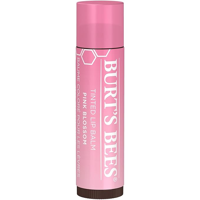 Burt's Bees Lip Tint Balm with Long Lasting 2 in 1 Duo Tinted Balm Formula, Color Infused with Deeply Hydrating Shea Butter for a Natural Looking Buildable Finish, Pink Blossom (2-Pack)-VivaGrace Women