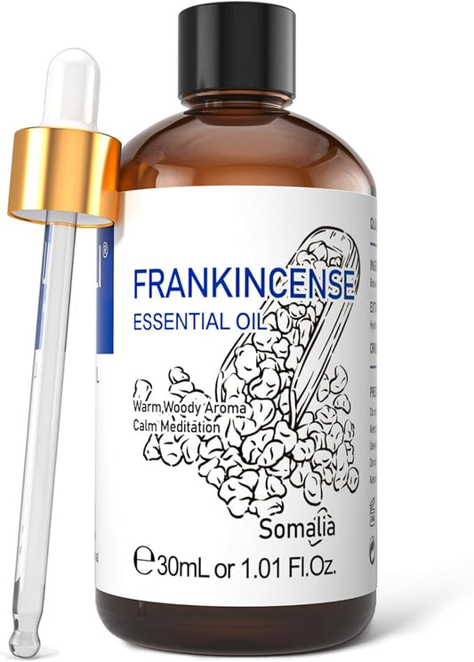 HIQILI 30ML Frankincense Essential Oil, Relaxing, Skin Care, Camp Atmosphere Creation, Can be Added to Body Lotions, Creams, Aromatherapy Use - 1 Fl Oz-VivaGrace Women