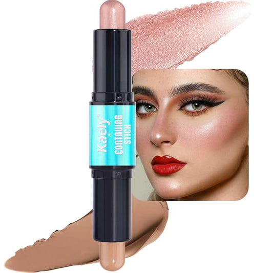 evpct 2in1 Face Shaping & Contouring Stick Cream Contour Concealer Bronzer Stick Makeup Kit for Beginner Face Highlighter Makeup Stick contorno maquillaje de maquillaje profesional,NEW Light Medium-VivaGrace Women