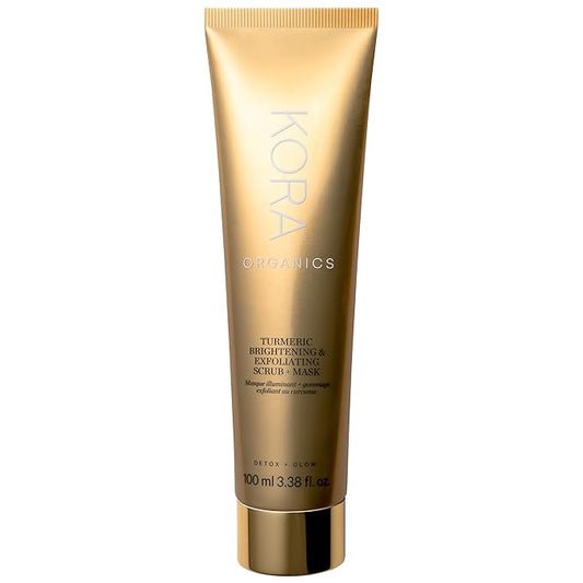 KORA Organics Turmeric Brightening & Exfoliating Mask, Multi-Use Facial Scrub, Polish & Illuminate, Certified Organic Exfoliating Face Mask, Cruelty Free Exfoliator - 3.38 fl oz-VivaGrace Women