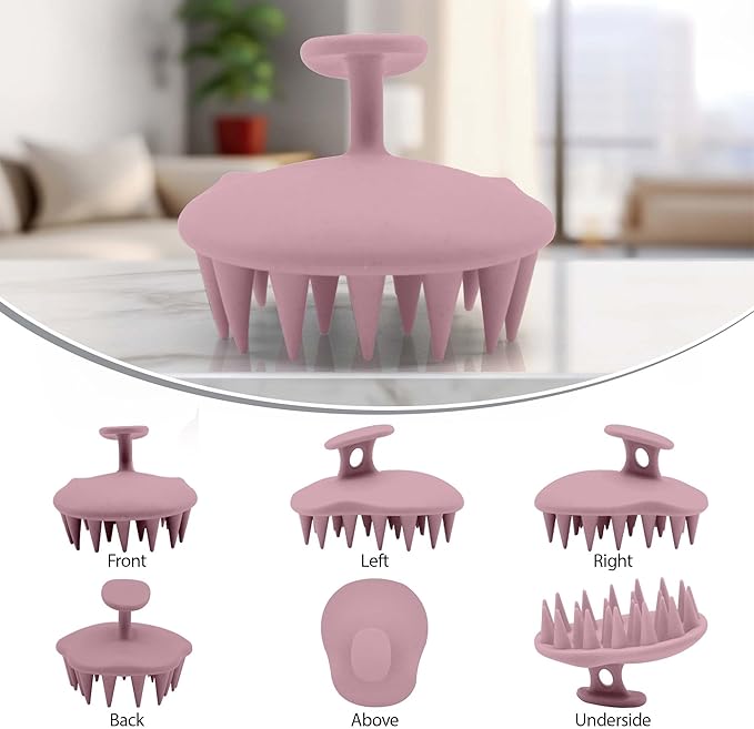 Fiora Naturals Scalp Massager Shampoo Brush - Silicon Scrubber & Exfoliator for Dandruff Removal and Hair Growth, Brush for Wet & Dry Hair, for Men, Women, Kids - BPA Free-VivaGrace Women