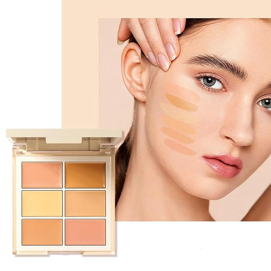 MAEPEOR Face Conceal Contour Palette 6 Colors Full Coverage and Lightweight Concealer Contour Palette Waterproof Long Lasting Contour Palette (Color 02)-VivaGrace Women