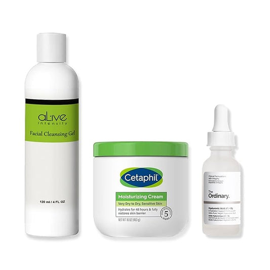 'Cetaphil' Hydrating Moisturizing Cream | The 'Ordinary' Hyaluronic Acid 1 oz. | Cleansing Gel 4 oz.-VivaGrace Women