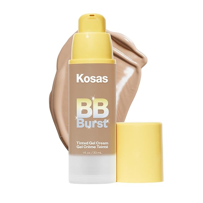 Kosas BB Burst Tinted Face Gel Cream - Supports Healthy Collagen, Smoothes Skin, Hydrates & Moisturizes - Lightweight Buildable Coverage - Medium Tan Neutral Cool 30, (1 Oz/30 ML)-VivaGrace Women