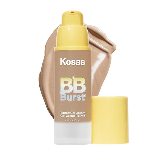 Kosas BB Burst Tinted Face Gel Cream - Supports Healthy Collagen, Smoothes Skin, Hydrates & Moisturizes - Lightweight Buildable Coverage - Medium Tan Neutral Cool 30, (1 Oz/30 ML)-VivaGrace Women