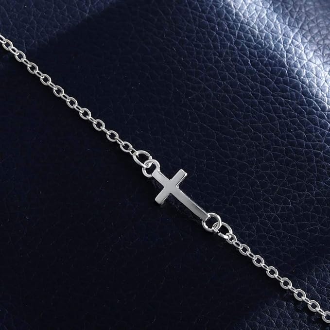 Boho Layering Disc Pendant Necklace Silver Jesus Choker Necklaces Beaded Chain Jewelry Adjustable for Women and Girls-VivaGrace Women
