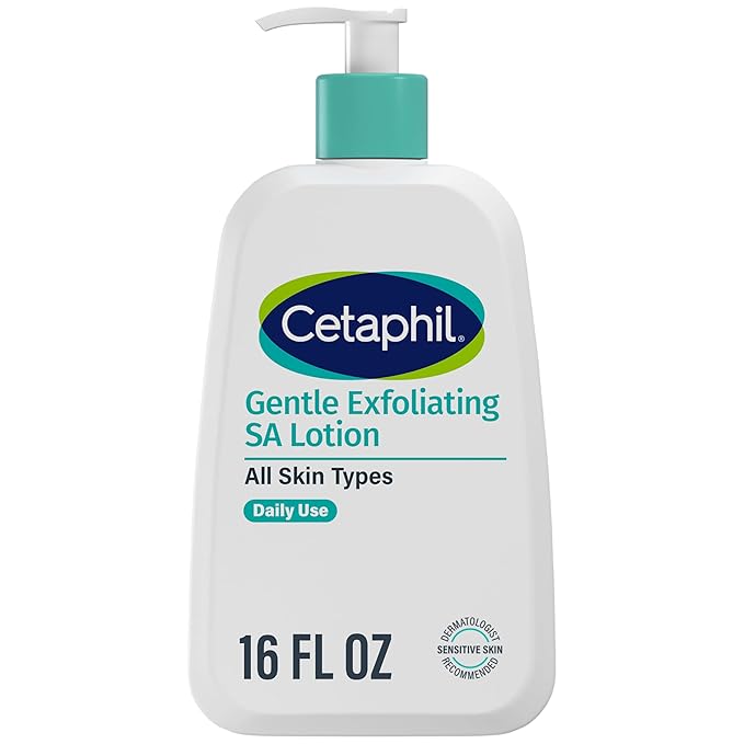 Cetaphil Gentle Exfoliating SA Lotion, Lightweight Moisturizer for All Skin Types, 16 Fl oz Pump Bottle, Salicylic Acid, Mandelic Acid & Gluconolactone, Gently Exfoliates, Dermatologist Recommended Brand-VivaGrace Women