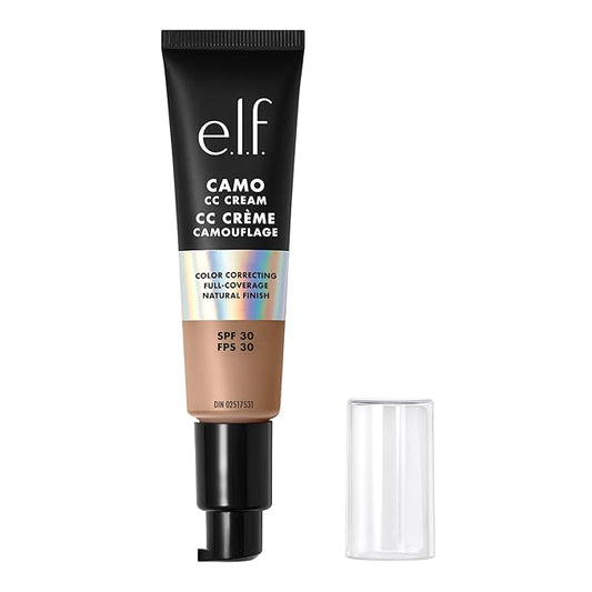 e.l.f. Camo CC Cream, SPF 30 Color-Correcting Medium-To-Full Coverage Face Foundation, Delivers An Airbrushed Finish, Vegan & Cruelty-Free, Medium 370 N-VivaGrace Women