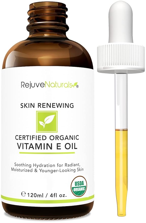 Vitamin E Oil - 100% All Natural & USDA Organic (LARGE 4oz Bottle) Repair Dry, Damaged Skin from Surgery & Acne, Age Spots & Wrinkles. For Radiant, Hydrated & Youthful Skin. Face & Body Moisturizer-VivaGrace Women