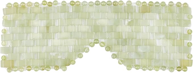 Jade Eye Mask, Eye Mask for Relaxation, Reusable Jade Eye Mask Hot or Cold Using Jade Mask Eyes Sleeping Mask for Alleviate Puffiness Face Massage Relax Eyes Meditation Beauty-VivaGrace Women